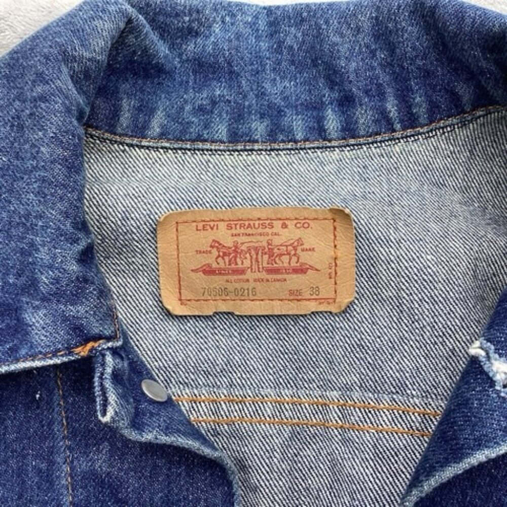 Vintage Levi's Jean Jacket 38 Men’s Dark Blue 80s - Picture 2 of 6